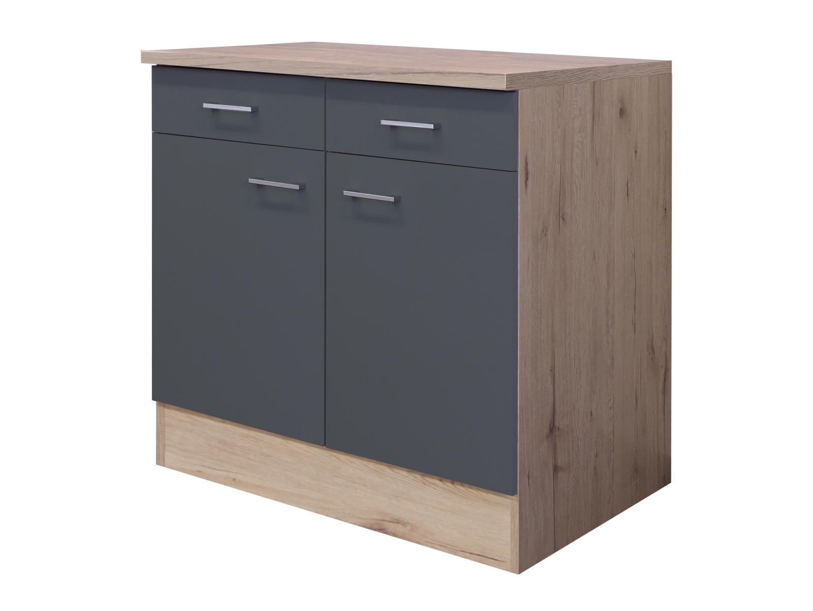Unterschrank MORENA - San Remo Eiche - Basaltgrau matt - 80 cm