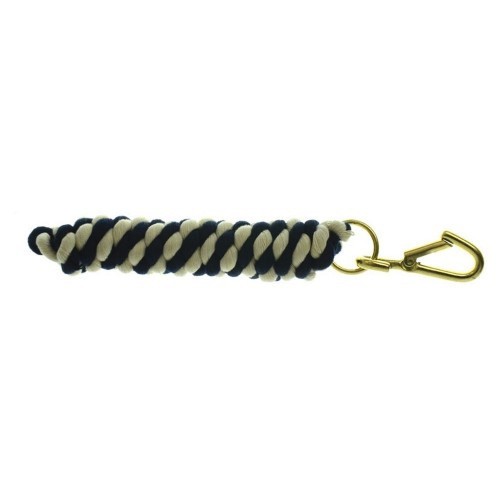 Guia de corda trançada para cavalos, azul marinho/creme