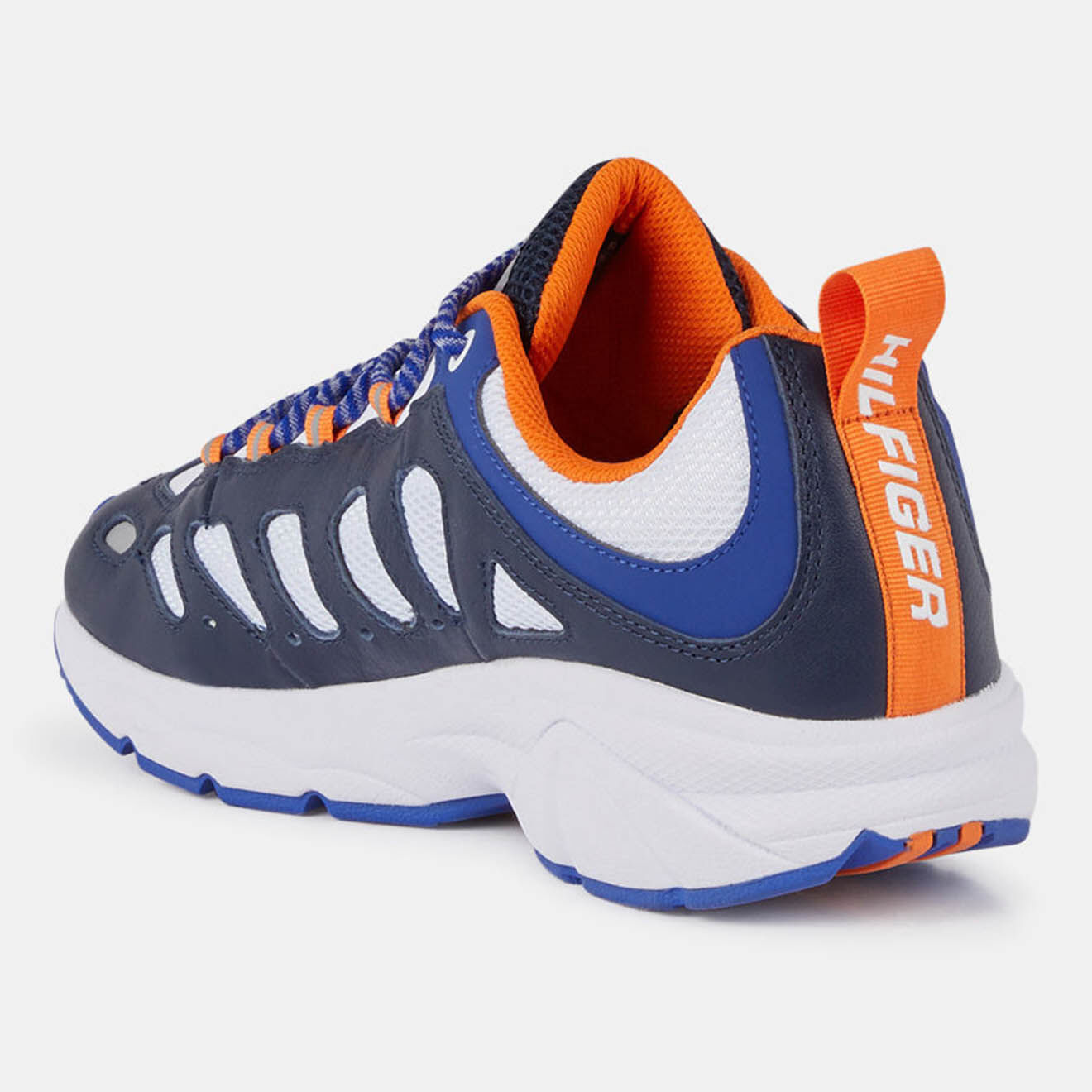 Tommy Hilfiger Baskets en Cuir & Mesh Heritage Retro bleu marine/blanc/orange