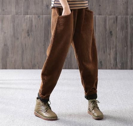 Everose - Effen corduroy harembroek