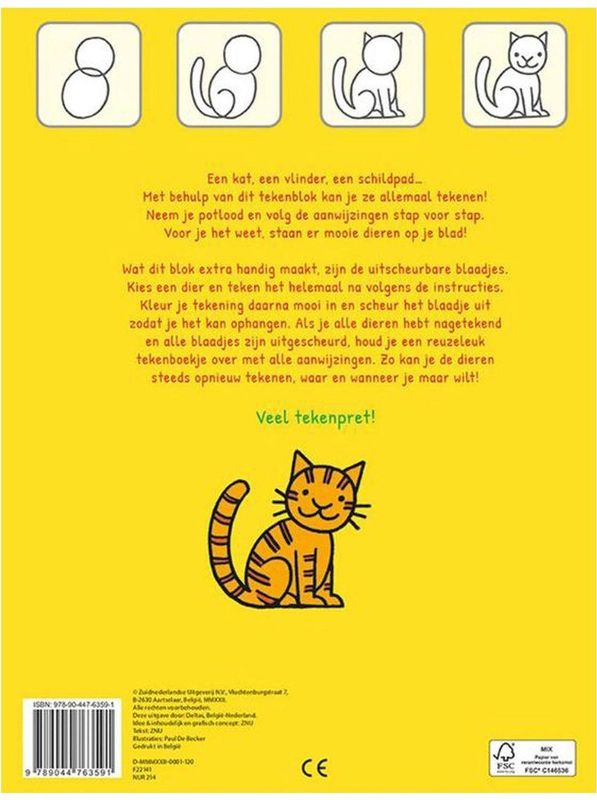 Tekenblok - Uitscheurbare Blaadjes - Dieren Leren Tekenen