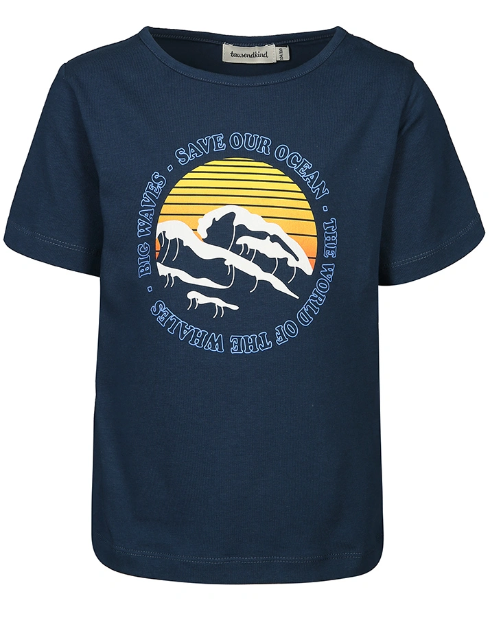 T-Shirt RETRO WAVE in navy
