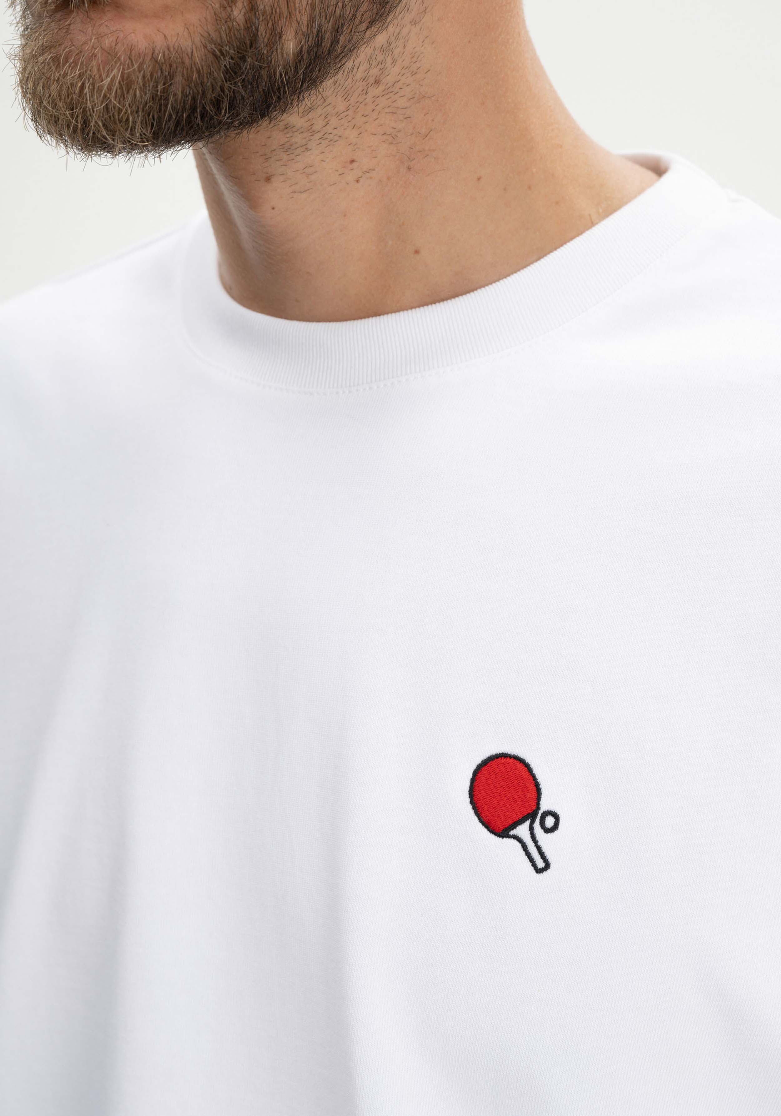 Mela T-Shirt Pravin Embroidery Weiss/Pin-Pong