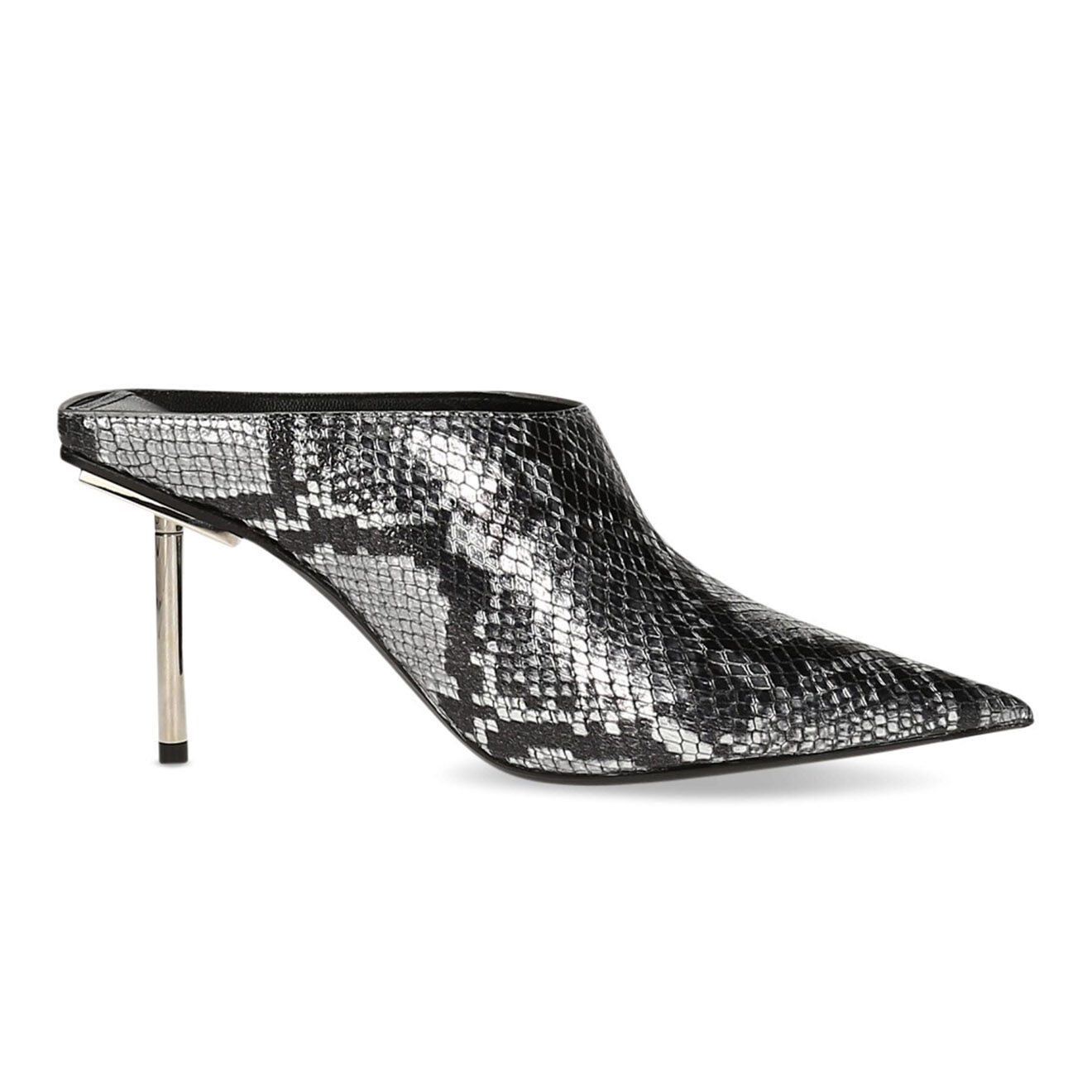 Balenciaga Mules en Cuir argentées - Talon 9.5 cm