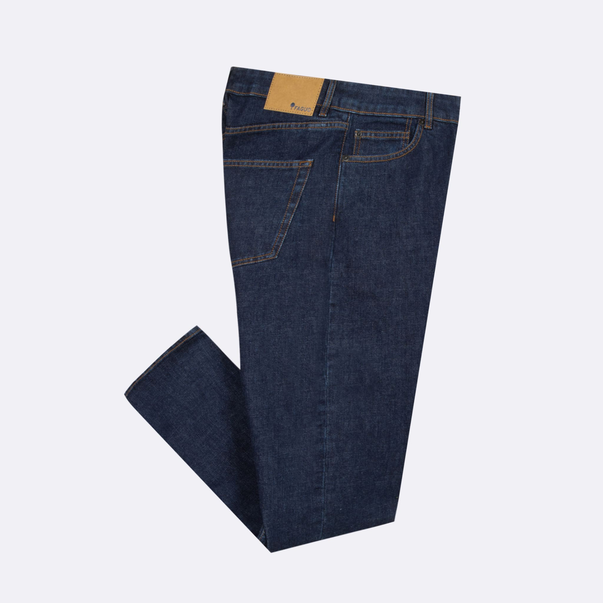 Jean denim brut coupe slim végan en coton et polyester - modèle Denim