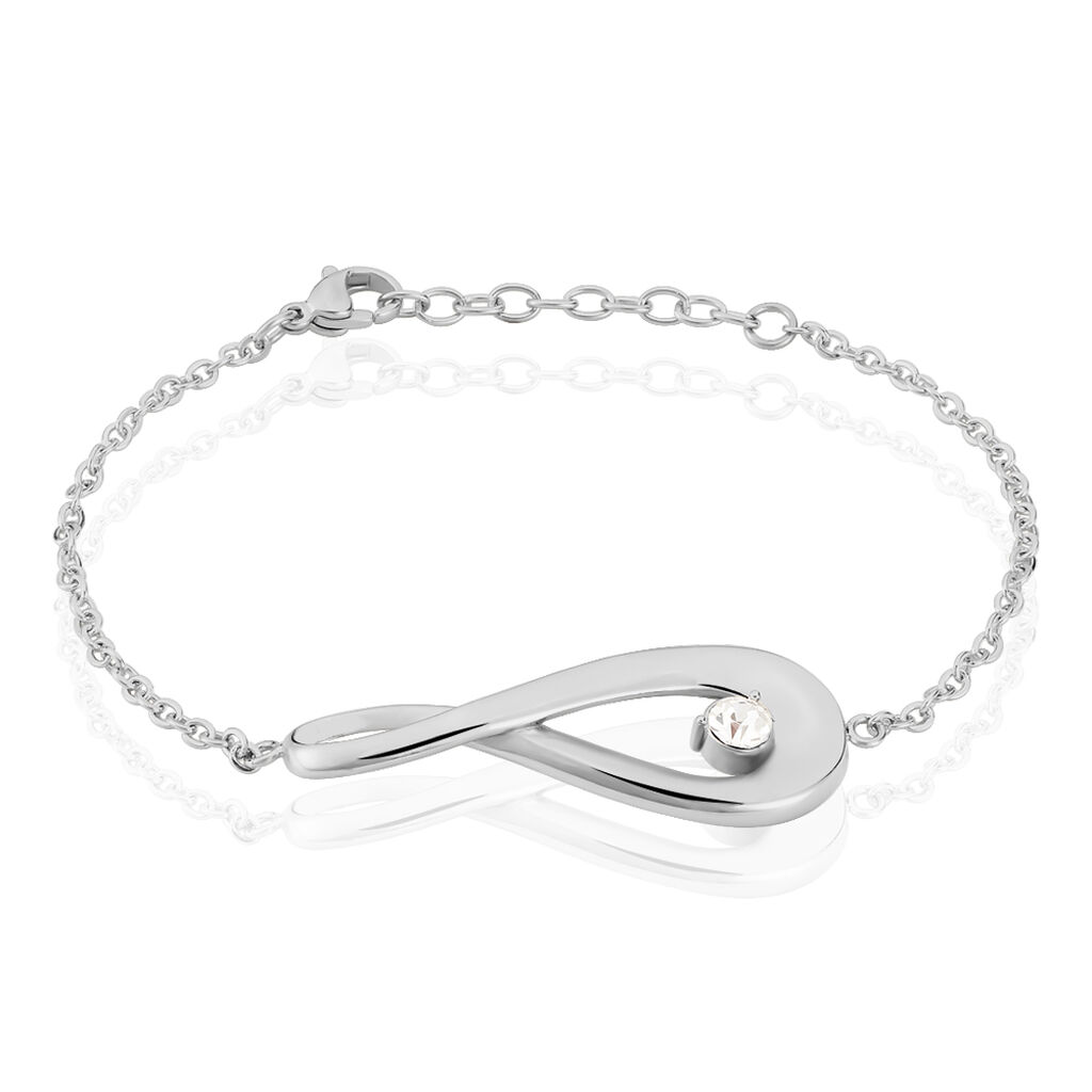Bracelet Aelys Acier Blanc Strass