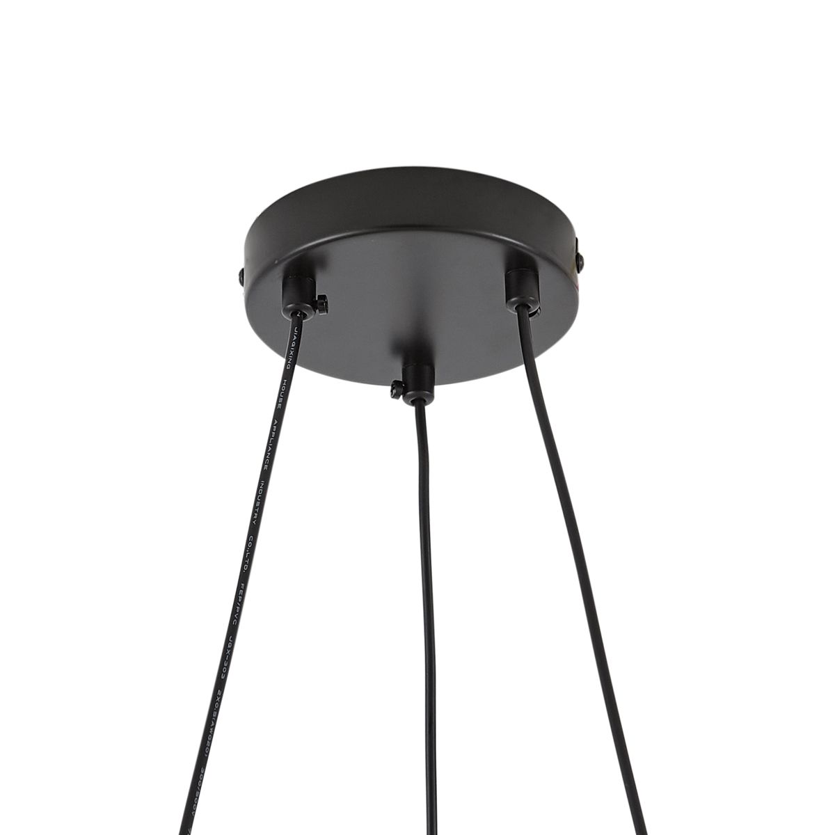 Hanglamp zwart met smoke en amber glas rond 8-lichts - Monaco