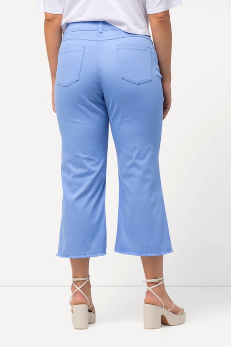 Jeans Mary, weites Bein, Fransensaum, Stretch