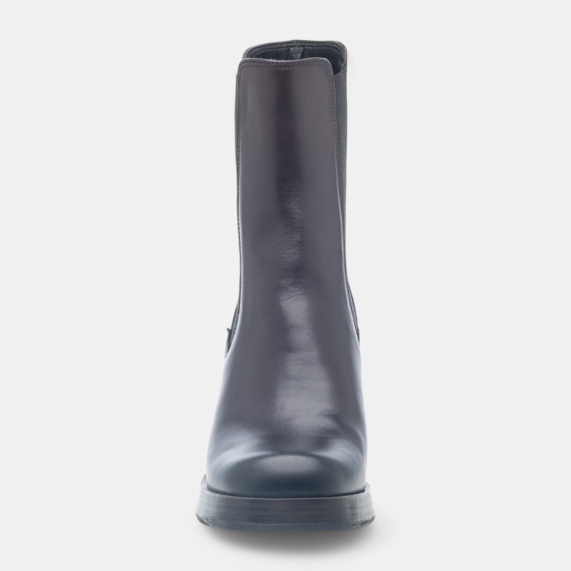 Boots chelsea à talon Femme en cuir bordeaux