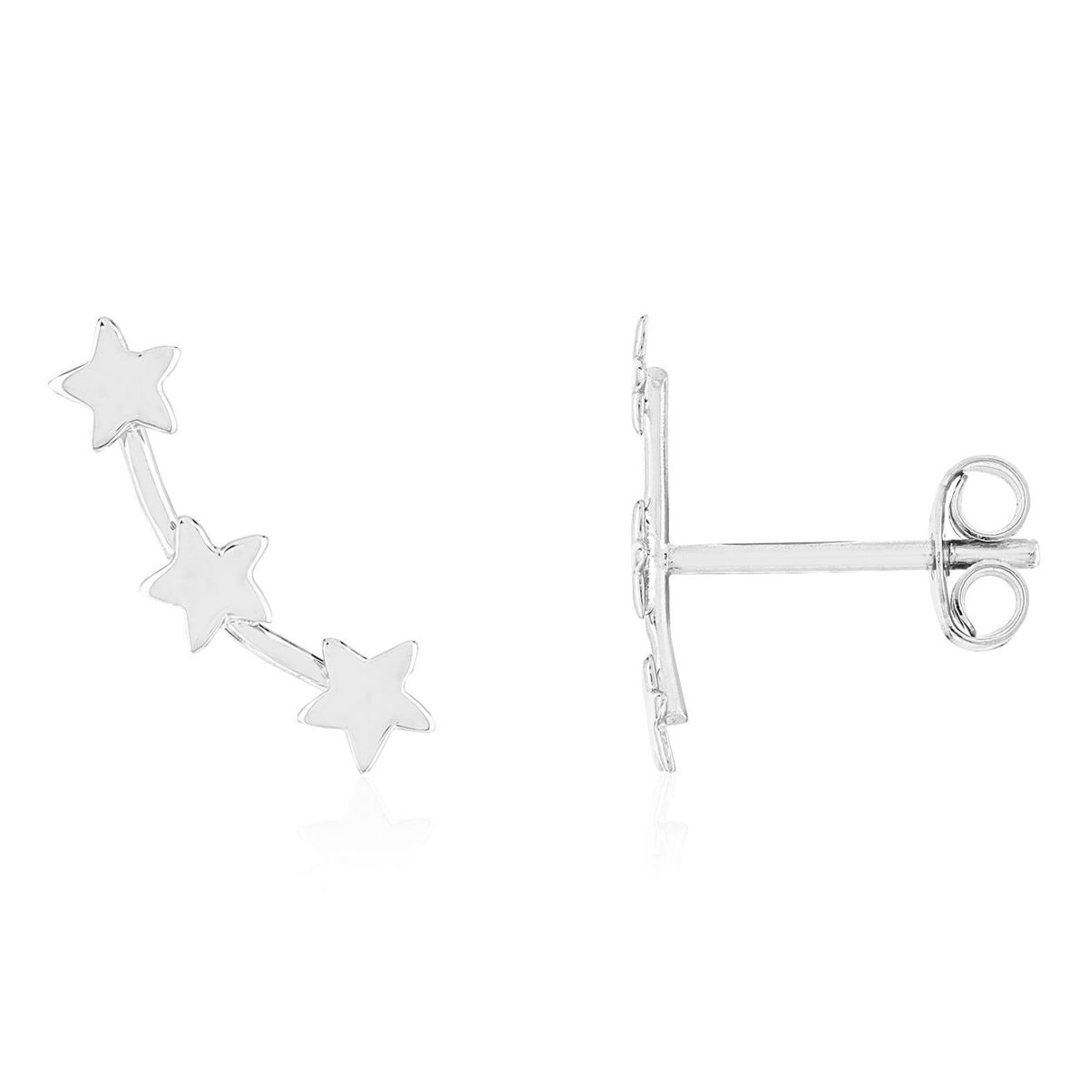 Boucles d'oreilles contours argent 925.