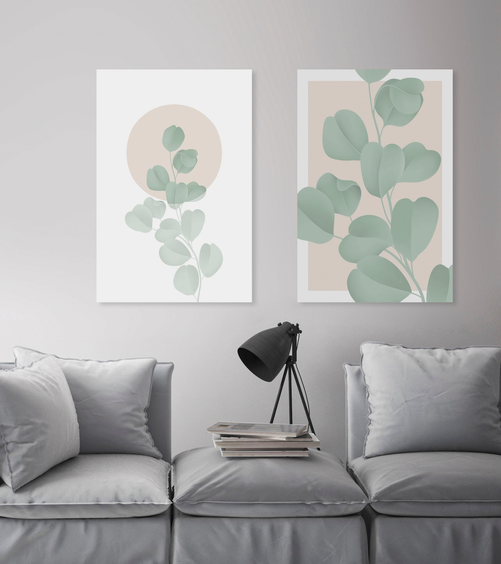 queence Leinwandbild »Blätter mit rosa Hintergrund« Blumen | Blumenbilder | Blätter | Blätterbilder Premium-Leinwandstoff, Handarbeit aus Deutschland