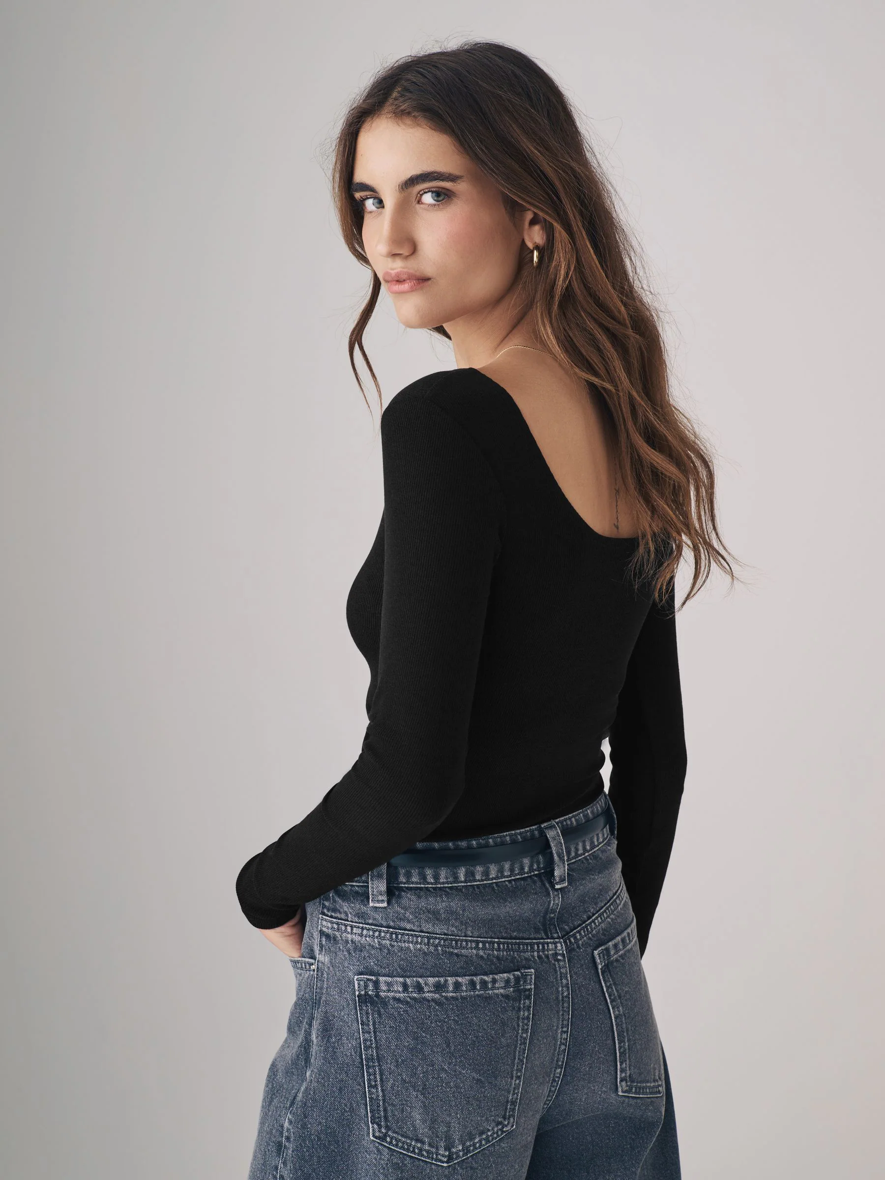 The Set 3 Pack Ribbed Long Sleeve Bodysuits
