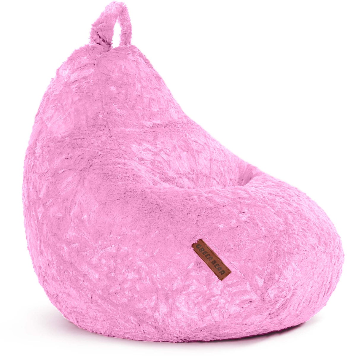 Green Bean Pluche Zitzak 45x45x60cm - Binnenzitkussen met 120L EPS-korrelvulling, comfortabel, wasbaar - Zitzak Vloerkussen, Loungestoelkruk - Roze