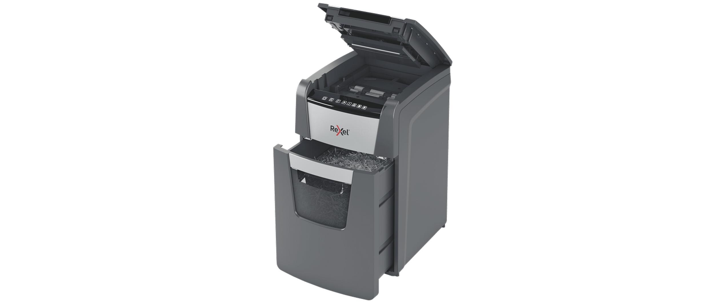 Aktenvernichter Rexel Optimum AutoFeed+ 130M, P-5<br>Automatischer Schredder (auto) für sichere Vernichtung vertraulicher Unterlagen (bis zu 130 Blatt)