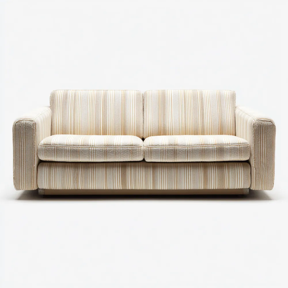 2-Sitzer-Sofa Stoff Streifenmuster Cremefarben 160x85x75 cm Modernes D