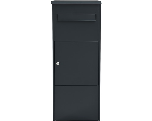 MEFA pakketbrievenbus, gegalvaniseerd staal, BxHxD 421/1010/344 mm, Eiken 480, antracietgrijs RAL 7016, glanzend, toegang aan de voorzijde