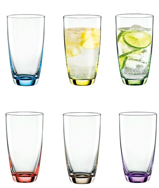 Longdrinkgläser Viva Colori 6er Set 350 ml mehrfarbig Kristallglas