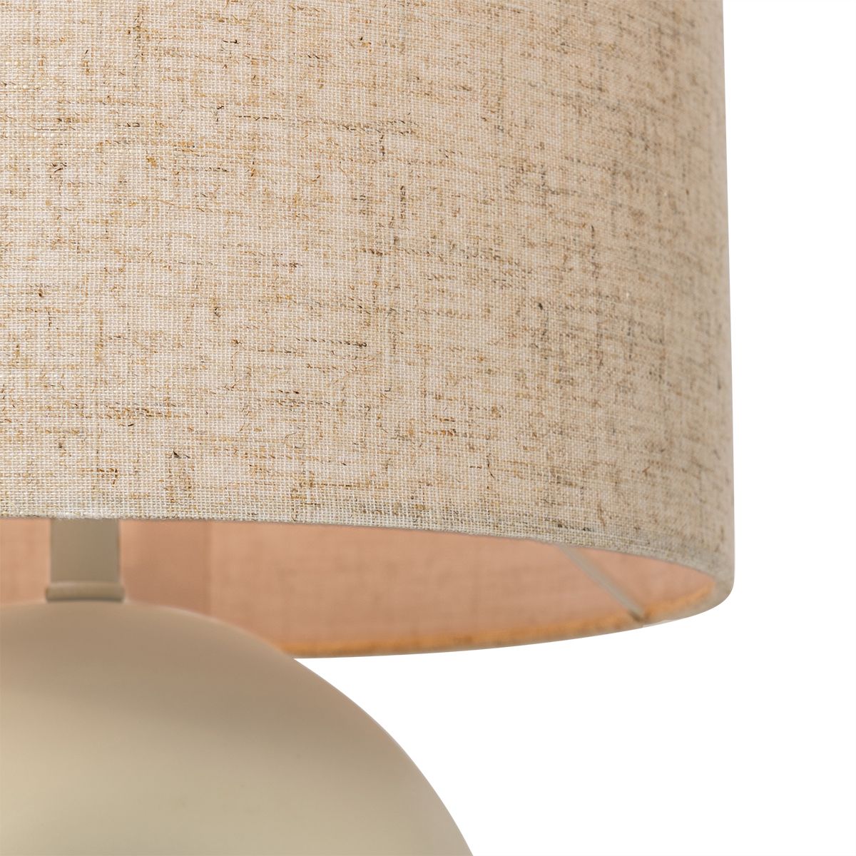 Scandinavische tafellamp beige met linnen kap beige - Lotti