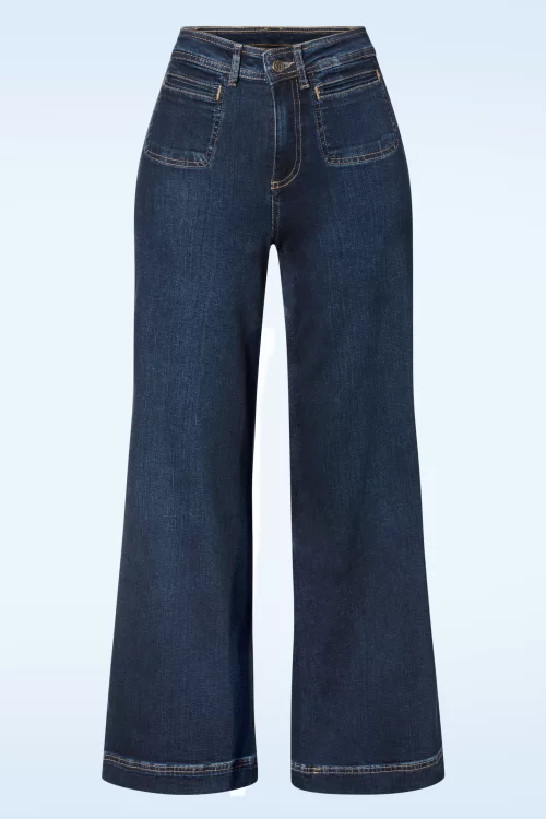 Surkana Ryann jeans broek in diepblauw