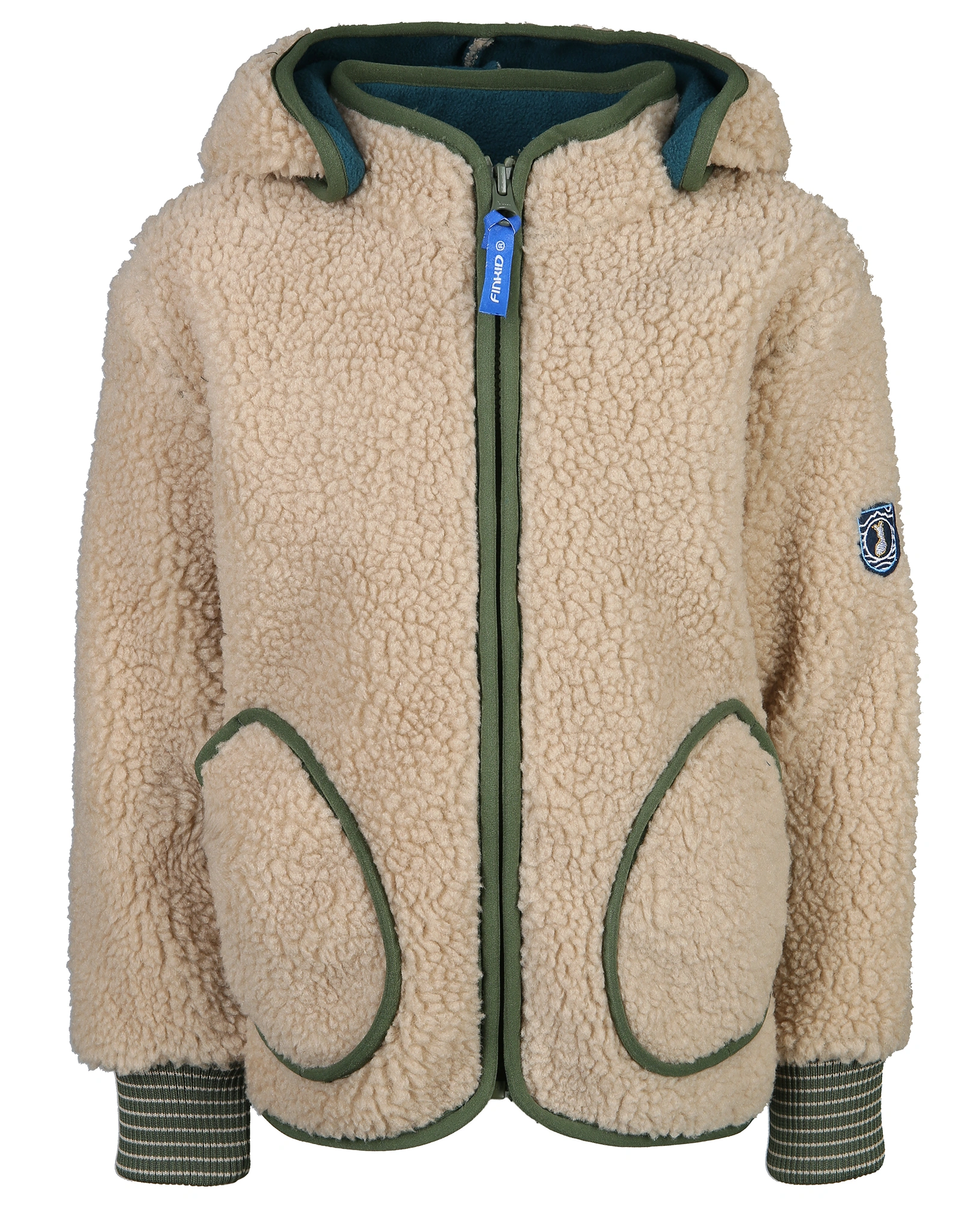 Teddy-Fleecejacke TONTTU NALLE in pebble/bronze green