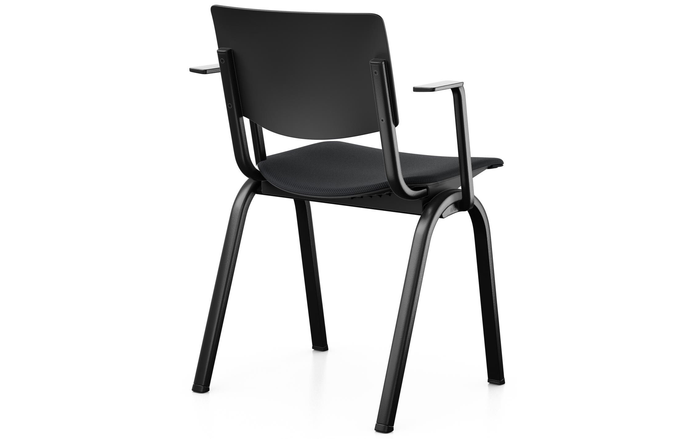 Konferenzstuhl Celi 9140 mit Armlehnen, Schwarz / Schwarz<br>Konferenzstuhl mit gepolsterte Sitzfläche