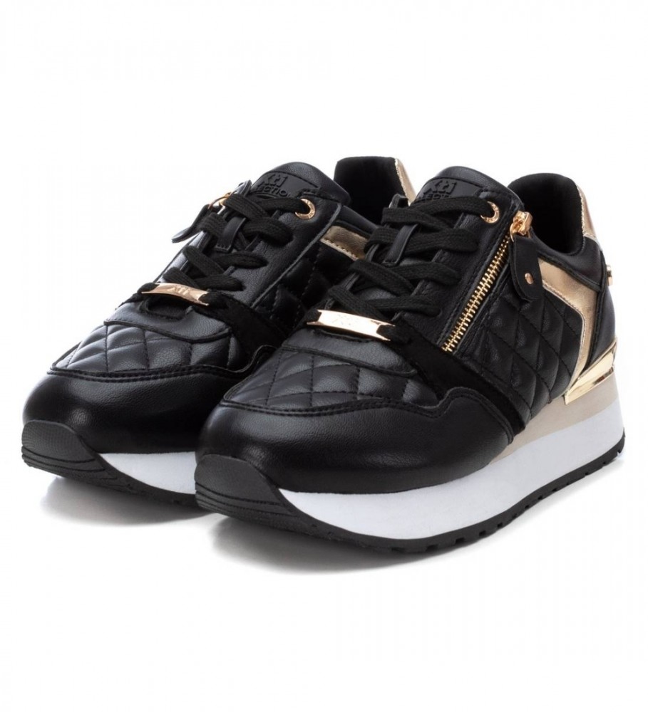 Tênis Xti 141797 Preto - Salto Anabela de 6cm -