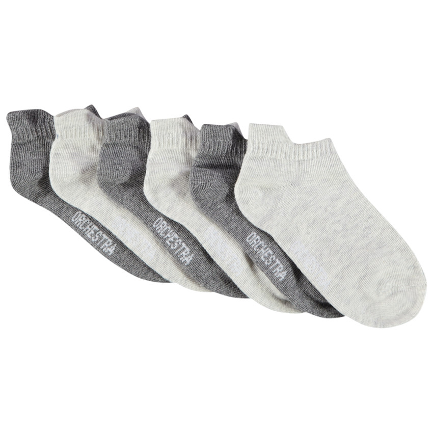 Lot de 6 paires de chaussettes courtes unies pour garçon