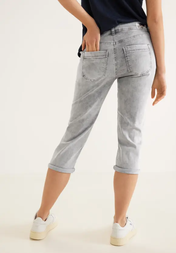 Casual Fit Jeans in 3/4 - autentic grey bleach