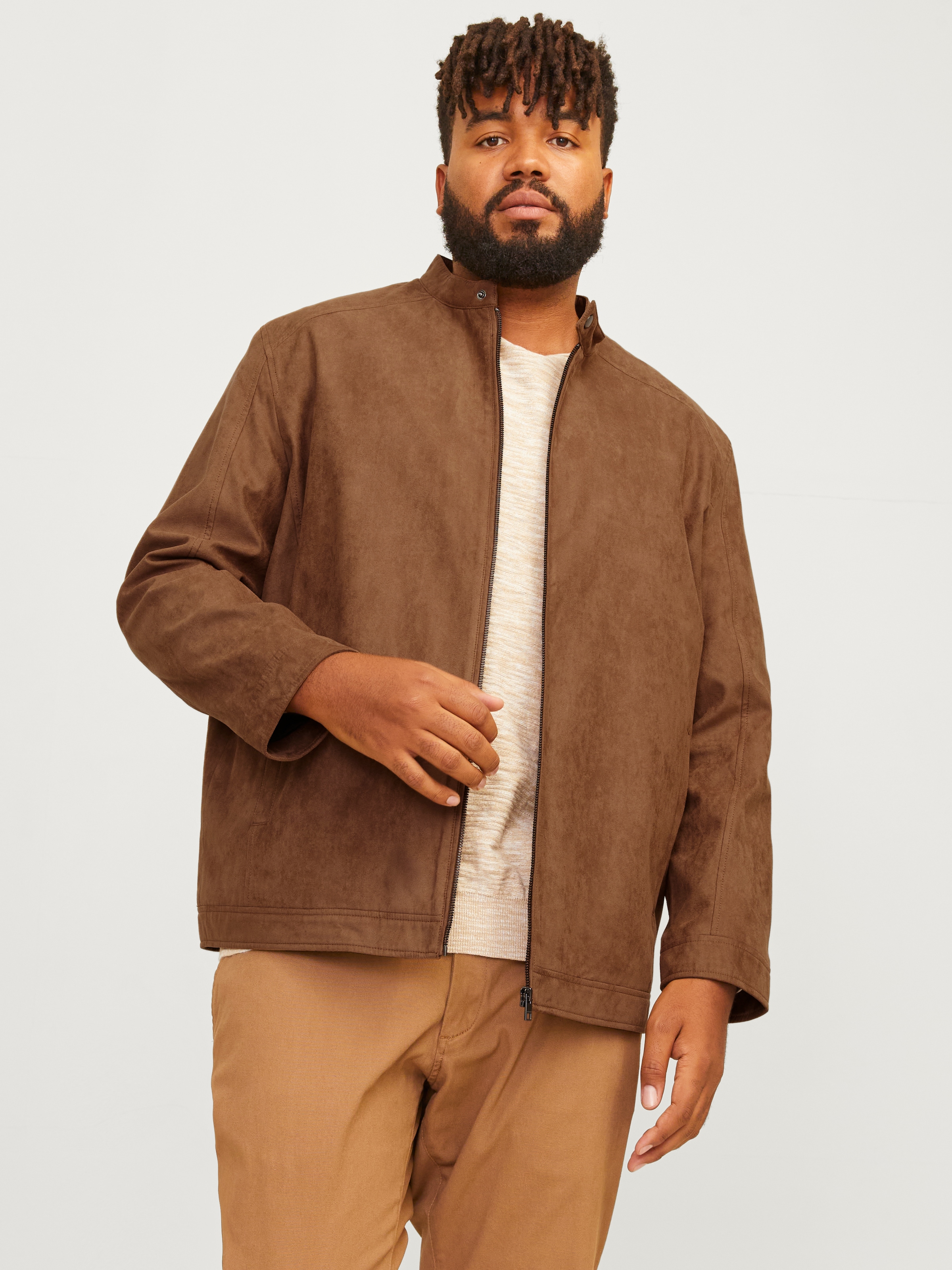 Jack & Jones PlusSize Lederimitatjacke »JJEDYLAN CLEAN JACKET NOOS PLS« ohne Kapuze