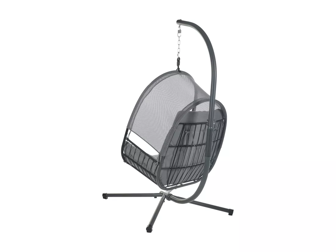Fauteuil suspendu avec support gris foncé ALVIANO