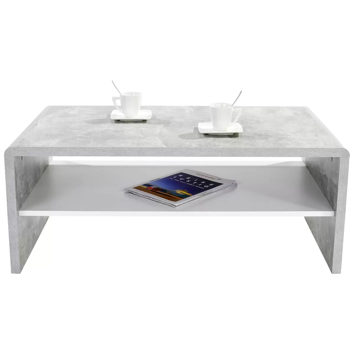 Salontisch Cala Luna weiss,Betonoptik