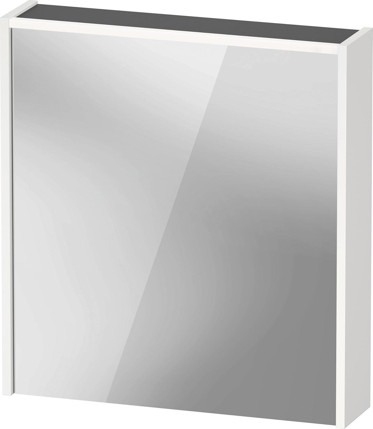 Duravit D-Code Spiegelschrank, Steckdose Typ F (EU, DE), 1 Tür mit Anschlag Links, LED-Lichtfeld Oben, 651x700mm, 5 W, DC7105L18180000, Farbe: weiß matt