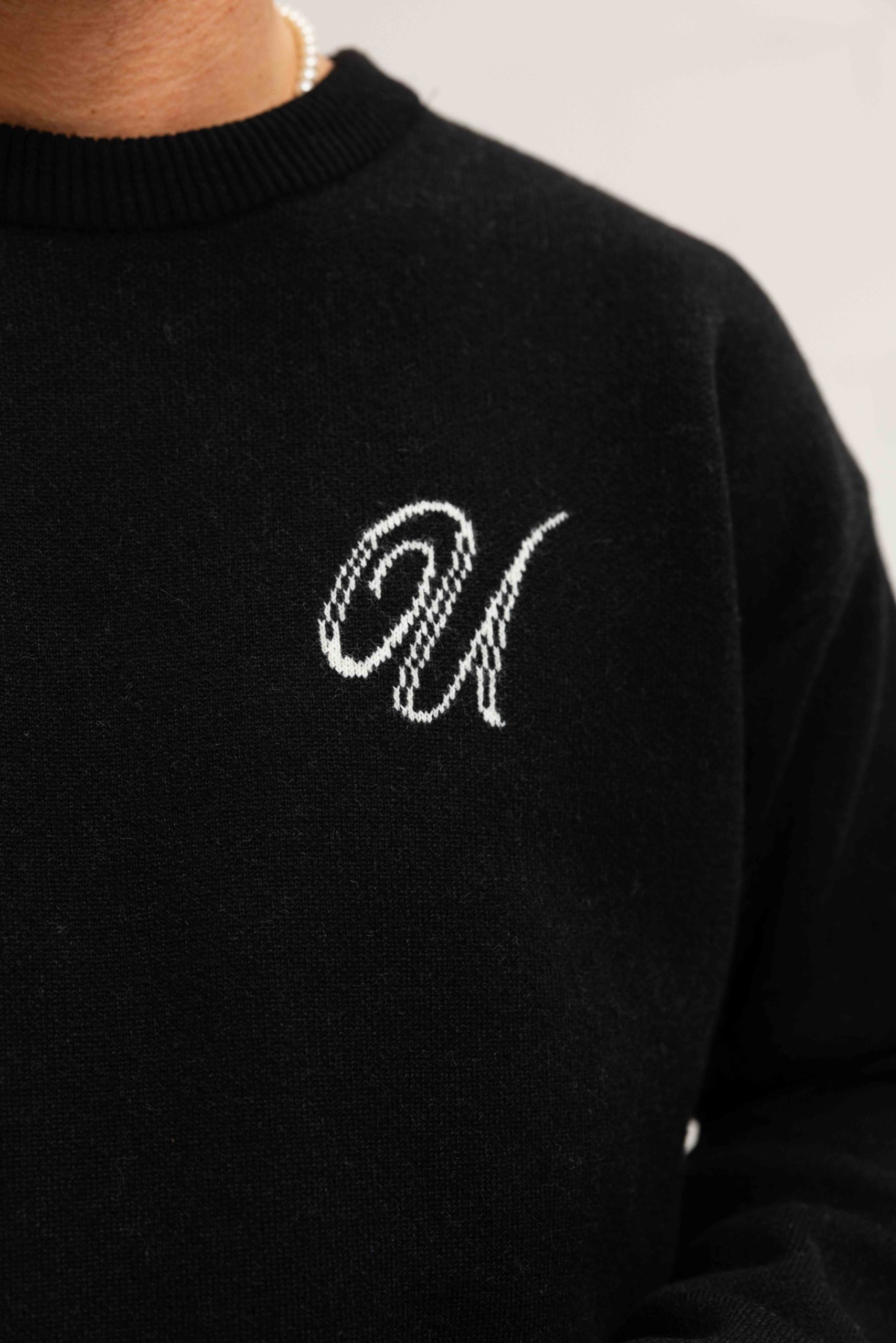 24 Uomo Knitted Trainingspak Heren Zwart
