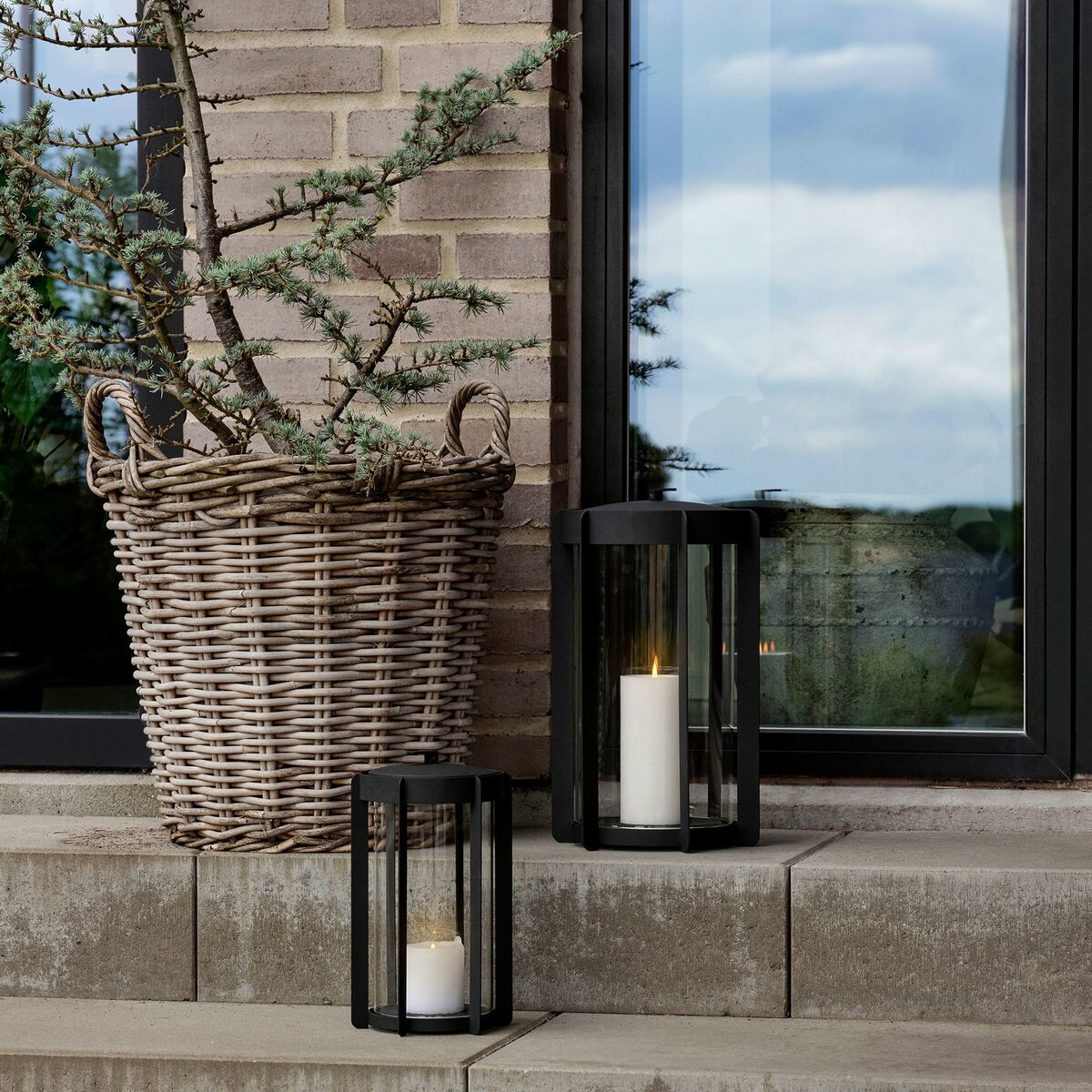 Firefly-lanterne 35 cm, svart