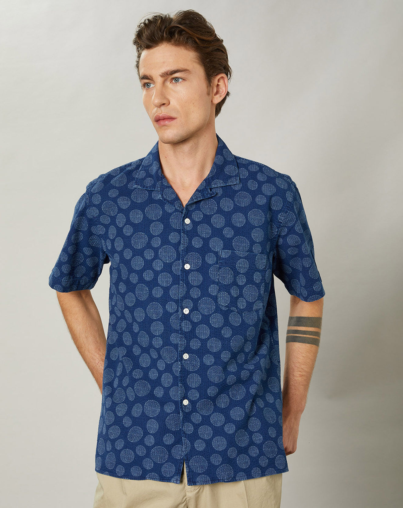 Hartford Chemise regular Palm indigo