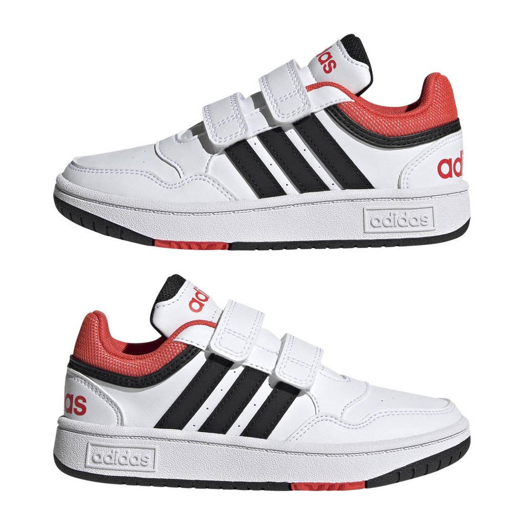 adidas Hoops 3.0 sneakers wit/zwart/rood