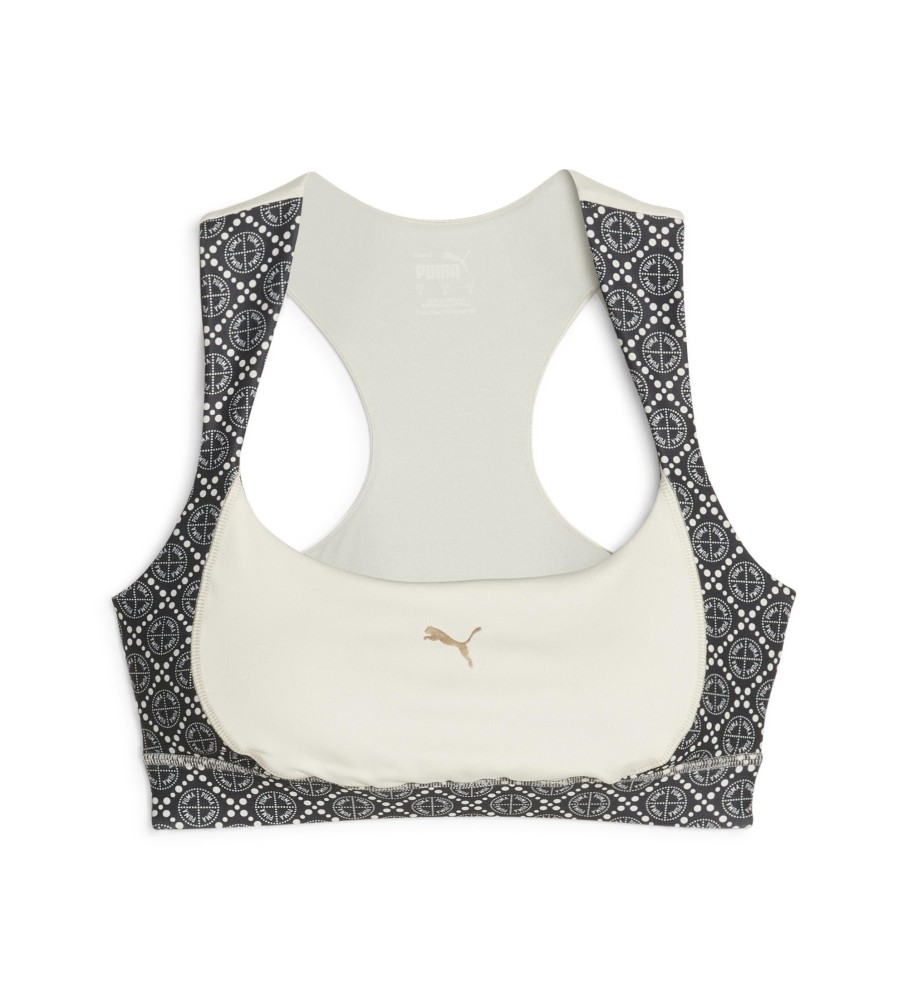 Sutiã de treino de impacto médio Puma Logo Love Off-White