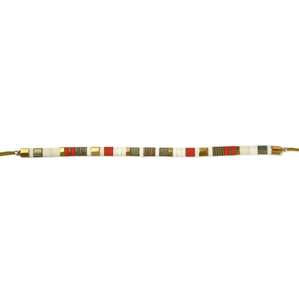 Bracelet Claire BERTEAU Sunrise Perles plates en verre 3