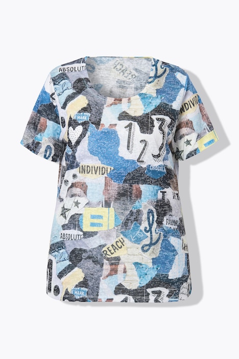 T-Shirt, Alloverdruck, Halbarm