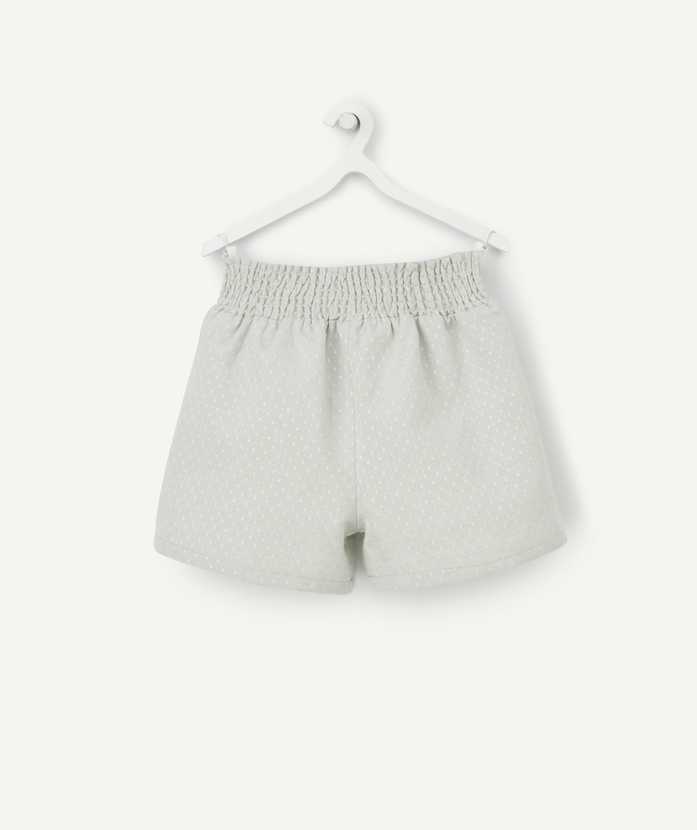 SHORT FILLE VERT AVEC SURPIQÛRES COULEUR DORÉE