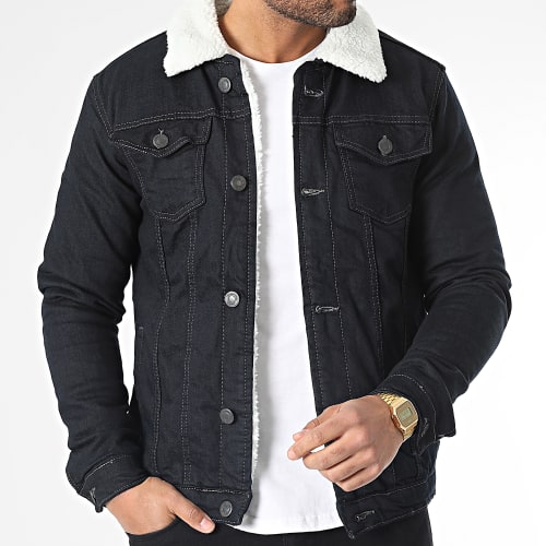 Veste Jean Col Mouton 15836 Denim Brut