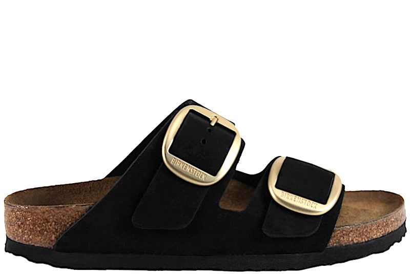 BIRKENSTOCK ARIZONA BIG BUCKLE SLENTERS I SORT NUBUCK