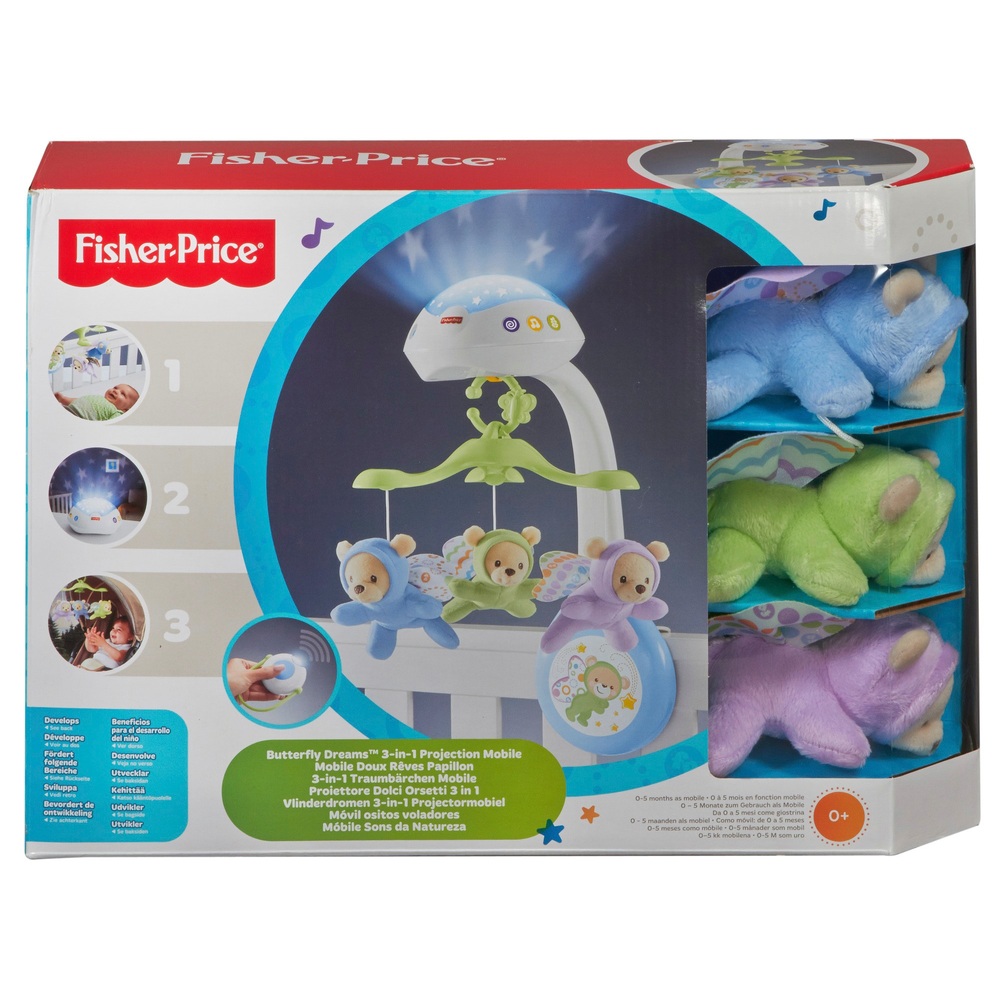 Fisher-Price Butterfly Dreams 3-in-1 Baby-Lichtprojektor-Mobile