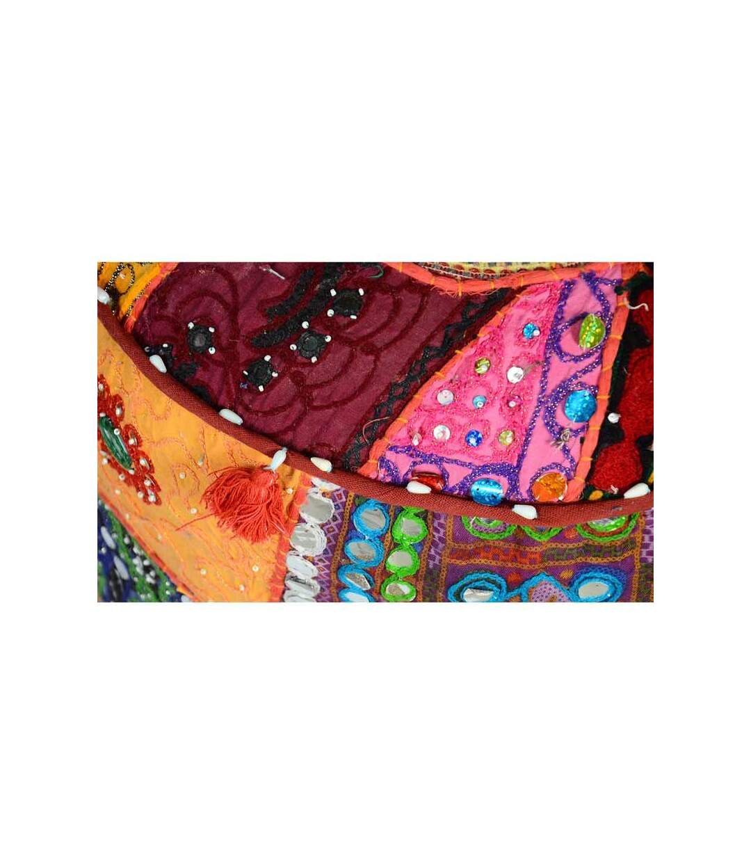 Paris Prix - Pouf En Tissu Imprimé india 40cm Multicolore