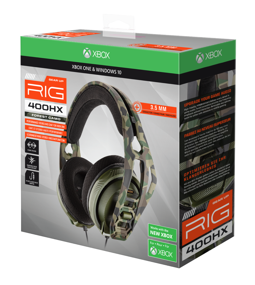 Nacon RIG 400HX Headset Camo Forest Wired PC/Mac, Mobile