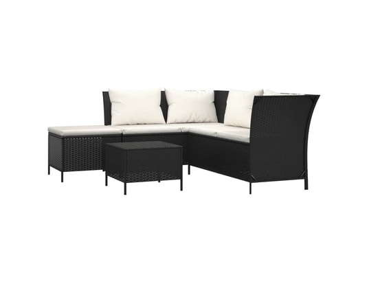 LES TENDANCES - Salon extérieur Salon de jardin-noir-5 places-110x58x72-492261