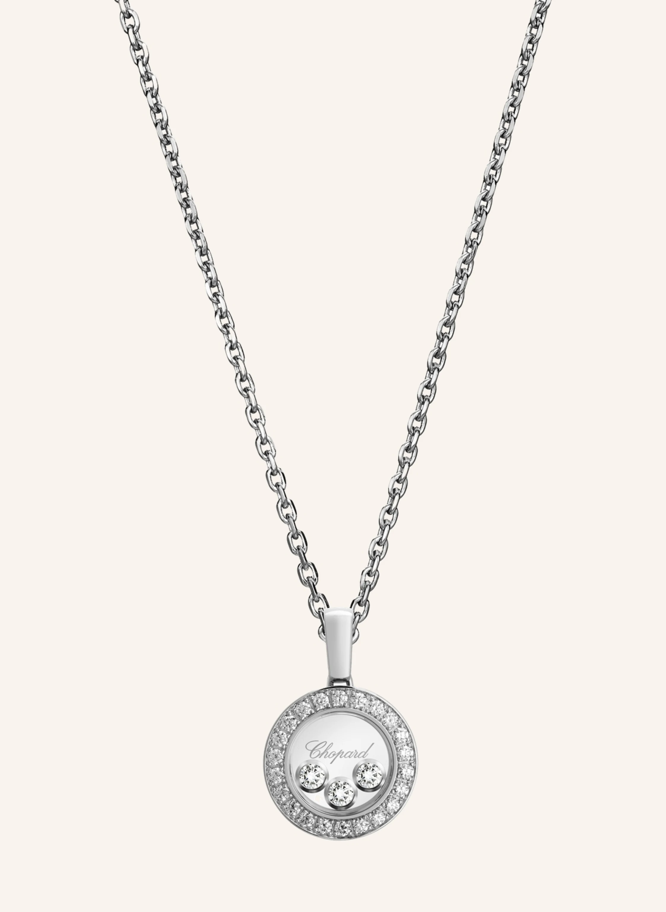 Chopard Anhänger HAPPY DIAMONDS ICONS Anhänger aus 18 Karat Weißgold und Diamanten