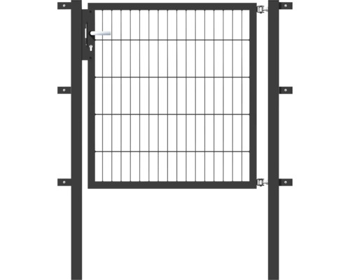 ALBERTS Flexo 100 x 100 cm enkele poort met metalen gaaspanelen, inclusief palen van 6 x 6 cm, antraciet