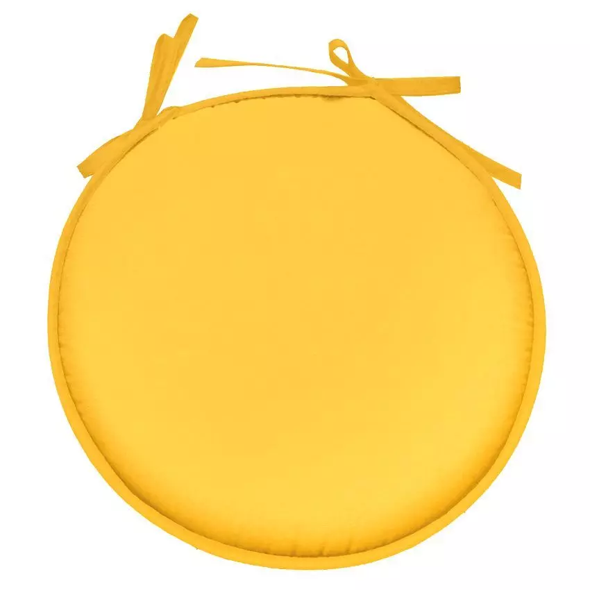 Galette de chaise ronde (40 cm) Nelson Jaune