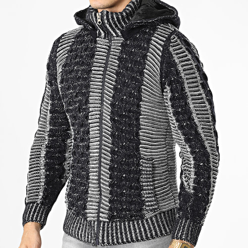 Gilet Capuche 3002 Noir Blanc